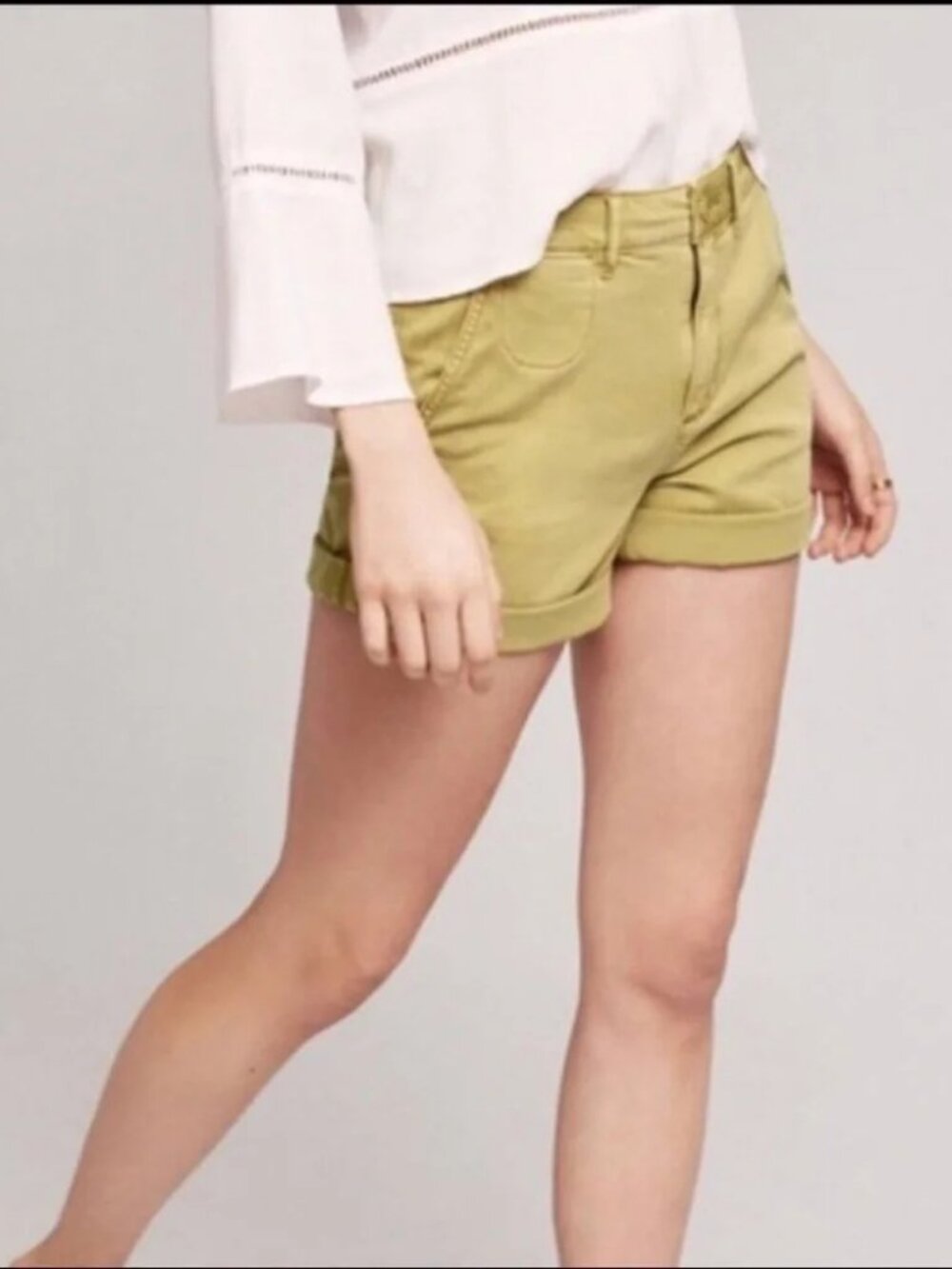 ANTHROPOLOGIE CHINO RELAXED SHORT YELLOW SIZE 28